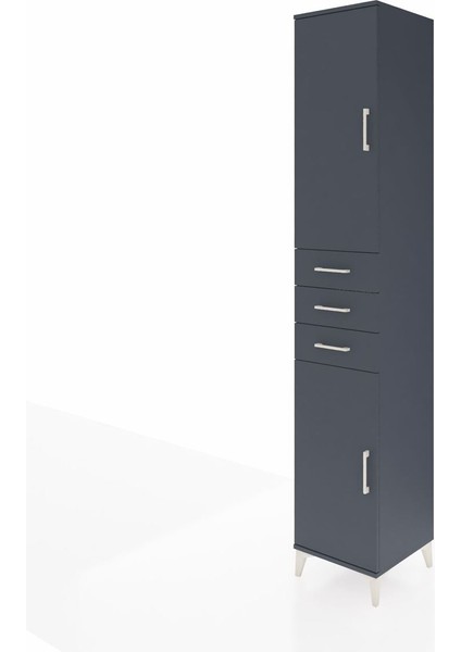 Hyperion Dolap 4 Raflı 3 Çekmeceli 2 Kapaklı 44X44X243 Antrasit-Antrasit modelleri