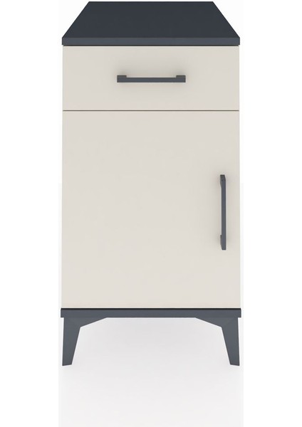 Kronos Komodin Tek Raflı Tek Çekmeceli Tek Kapaklı 44X59X80 Antrasit-Aytaşı