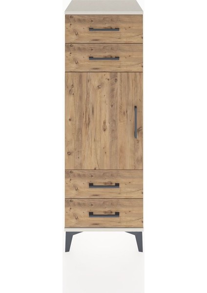 Hyperion Dolap 2 Raflı 4 Çekmeceli Tek Kapaklı 44X44X134 Aytaşı-Çam