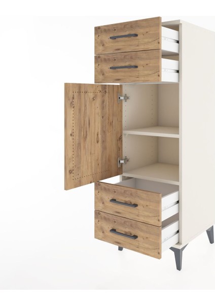 Hyperion Dolap 2 Raflı 4 Çekmeceli Tek Kapaklı 44X44X134 Aytaşı-Çam fırsatları