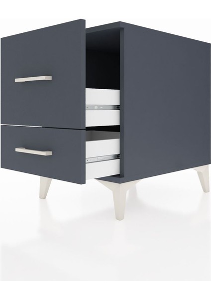 Kronos Komodin 2 Çekmeceli 44X59X64 Antrasit-Antrasit indirimleri