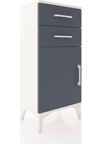 Arges Komodin Tek Raflı 2 Çekmeceli Tek Kapaklı 44X30X96 Aytaşı-Antrasit fiyatları