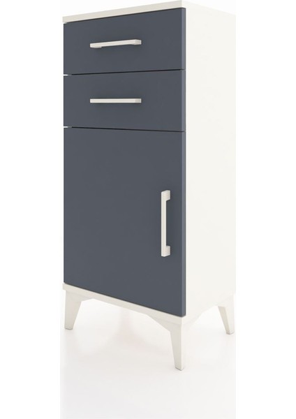 Arges Komodin Tek Raflı 2 Çekmeceli Tek Kapaklı 44X30X96 Aytaşı-Antrasit modelleri