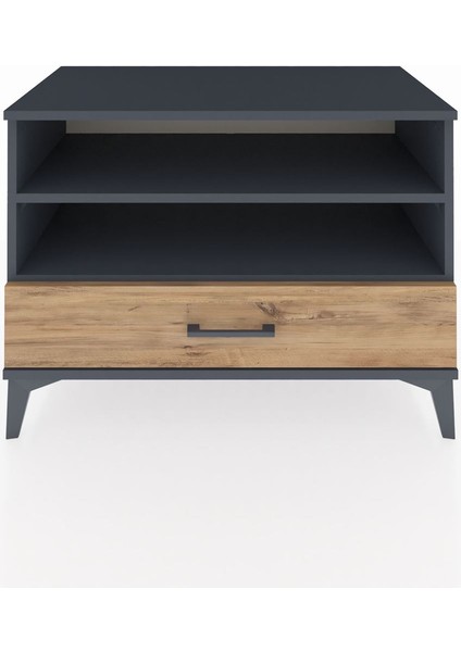 Hyperion Şifonyer 2 Raflı Tek Çekmeceli 88X44X64 Antrasit-Çam