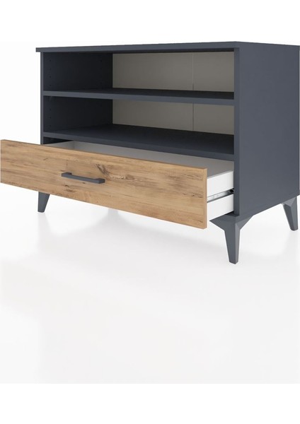 Hyperion Şifonyer 2 Raflı Tek Çekmeceli 88X44X64 Antrasit-Çam fırsatları