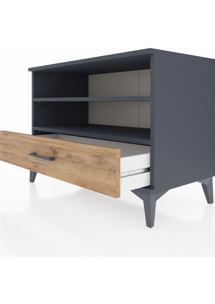 Hyperion Şifonyer 2 Raflı Tek Çekmeceli 88X44X64 Antrasit-Çam indirimleri