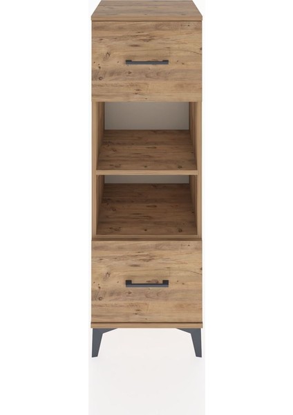 Hyperion Dolap 2 Raflı 2 Çekmeceli 44X44X134 Çam-Çam