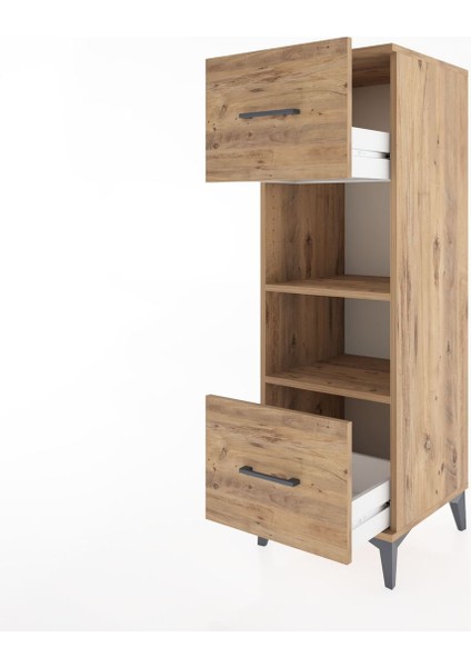 Hyperion Dolap 2 Raflı 2 Çekmeceli 44X44X134 Çam-Çam fırsatları