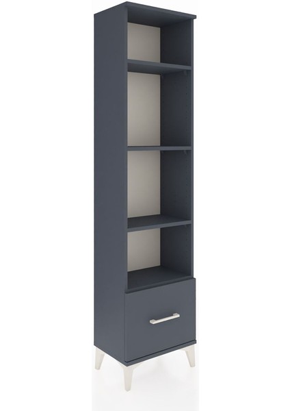 Arges Dolap 4 Raflı Tek Çekmeceli 44X30X182 Antrasit-Antrasit fiyatları
