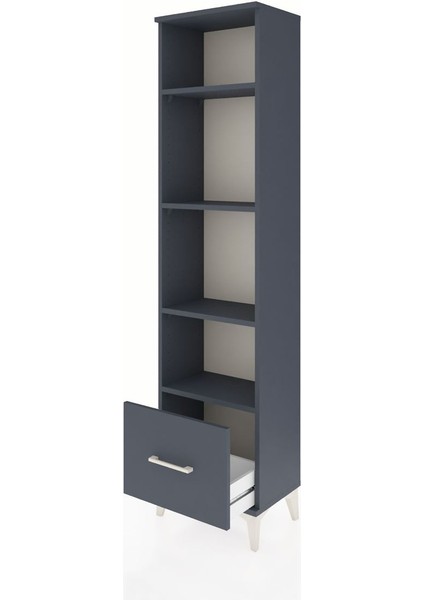 Arges Dolap 4 Raflı Tek Çekmeceli 44X30X182 Antrasit-Antrasit fırsatları