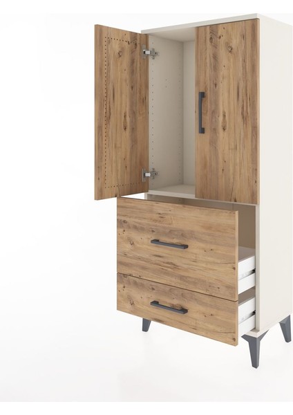 Hyperion Dolap Tek Raflı 2 Çekmeceli 2 Kapaklı 60X44X134 Aytaşı-Çam fırsatları