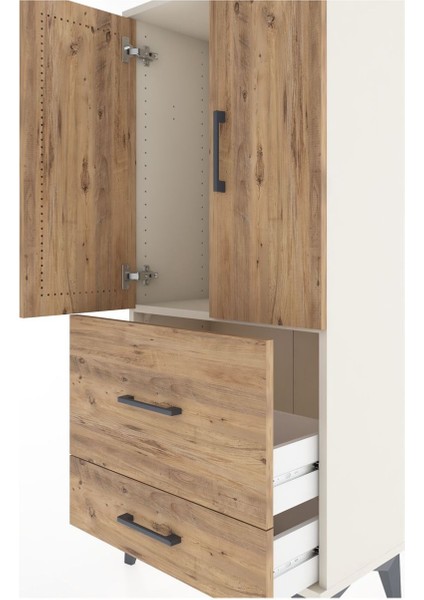 Hyperion Dolap Tek Raflı 2 Çekmeceli 2 Kapaklı 60X44X134 Aytaşı-Çam indirimleri