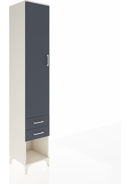 Hyperion Dolap 5 Raflı 2 Çekmeceli Tek Kapaklı 44X44X243 Aytaşı-Antrasit fiyatları