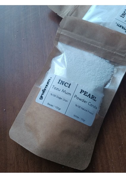 Incı Tozu Beyaz Mum Sonsuzluk Tozu Mum Doğal Mum 20 Adet Fitil ile Pearl Powder Candle 100GRAM