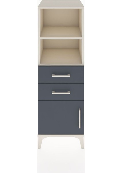 Hyperion Dolap 2 Raflı 2 Çekmeceli Tek Kapaklı 44X44X134 Aytaşı-Antrasit