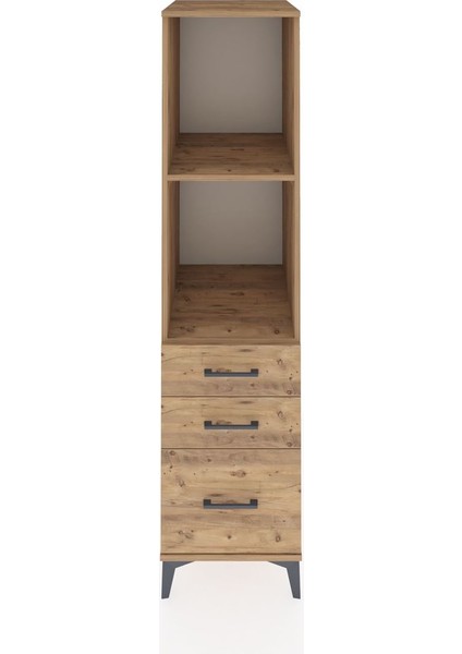Kronos Dolap 2 Raflı 3 Çekmeceli 44X59X182 Çam-Çam