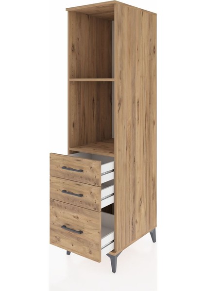 Kronos Dolap 2 Raflı 3 Çekmeceli 44X59X182 Çam-Çam fırsatları