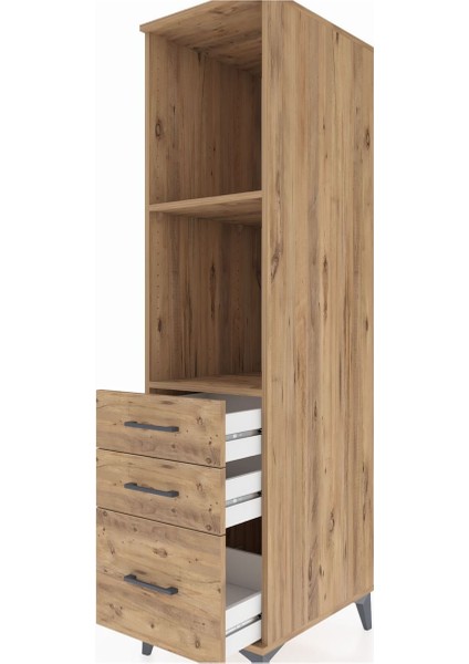 Kronos Dolap 2 Raflı 3 Çekmeceli 44X59X182 Çam-Çam indirimleri