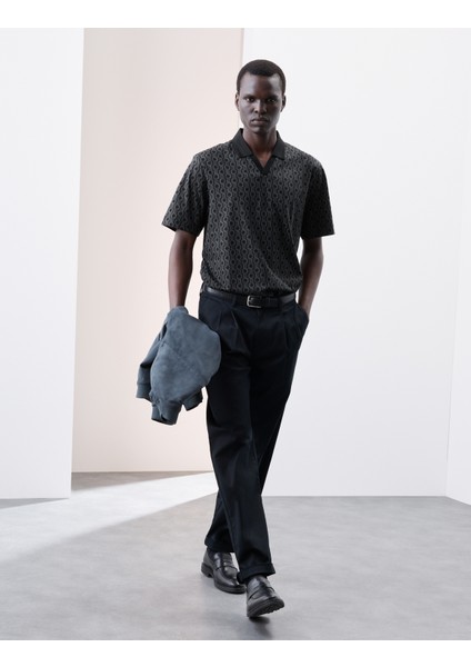 Saf Pamuklu Supima® Desenli Polo T-Shirt