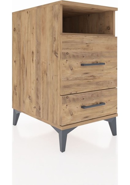 Kronos Komodin Tek Raflı 2 Çekmeceli 44X59X80 Çam-Çam fiyatları