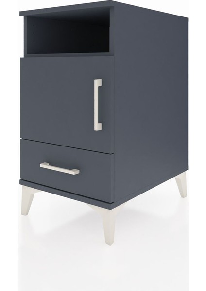 Kronos Komodin 3 Raflı Tek Çekmeceli Tek Kapaklı 44X59X80 Antrasit-Antrasit modelleri