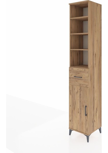 Hyperion Dolap 5 Raflı Tek Çekmeceli Tek Kapaklı 44X44X243 Çam-Çam modelleri