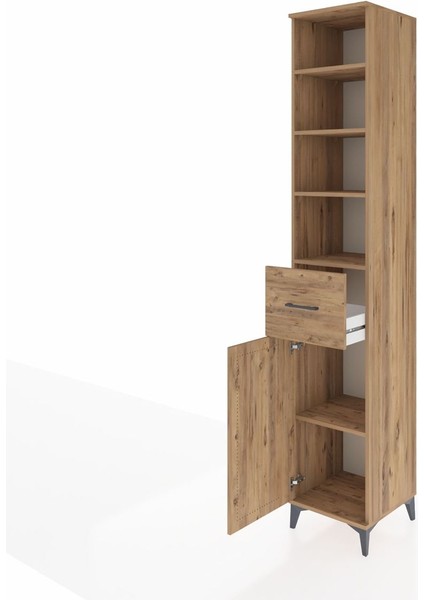 Hyperion Dolap 5 Raflı Tek Çekmeceli Tek Kapaklı 44X44X243 Çam-Çam fırsatları