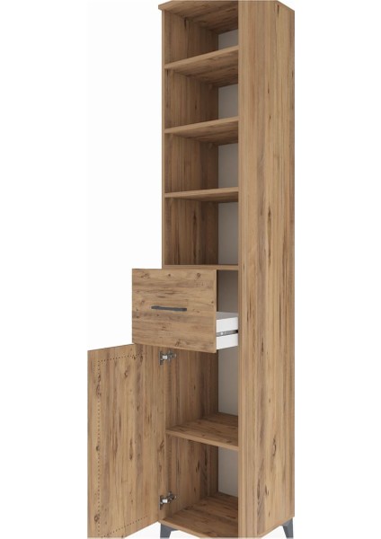 Hyperion Dolap 5 Raflı Tek Çekmeceli Tek Kapaklı 44X44X243 Çam-Çam indirimleri