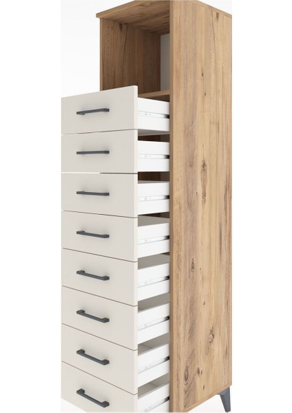 Hyperion Dolap Tek Raflı 8 Çekmeceli 44X44X182 Çam-Aytaşı indirimleri