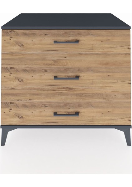 Kronos Şifonyer 3 Çekmeceli 88X59X80 Antrasit-Çam