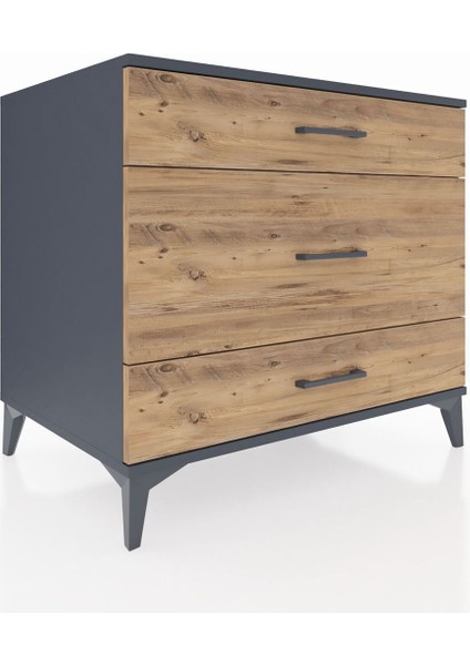 Kronos Şifonyer 3 Çekmeceli 88X59X80 Antrasit-Çam fiyatları