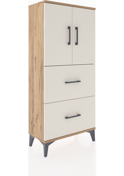 Hyperion Dolap Tek Raflı 2 Çekmeceli 2 Kapaklı 60X44X134 Çam-Aytaşı fiyatları