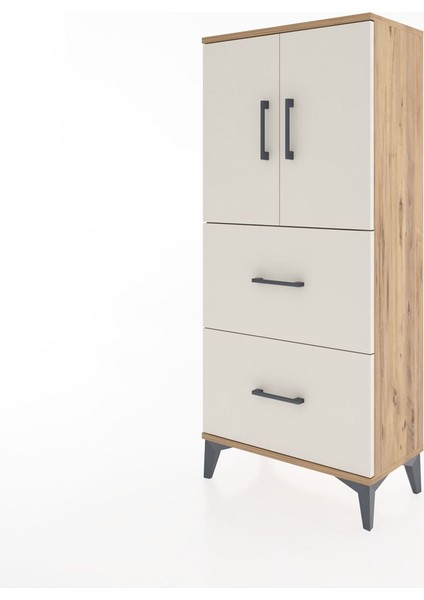 Hyperion Dolap Tek Raflı 2 Çekmeceli 2 Kapaklı 60X44X134 Çam-Aytaşı modelleri