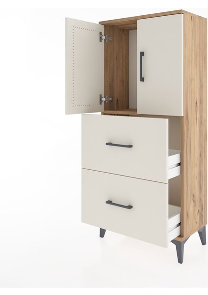 Hyperion Dolap Tek Raflı 2 Çekmeceli 2 Kapaklı 60X44X134 Çam-Aytaşı fırsatları