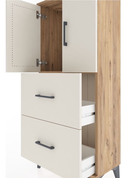 Hyperion Dolap Tek Raflı 2 Çekmeceli 2 Kapaklı 60X44X134 Çam-Aytaşı indirimleri