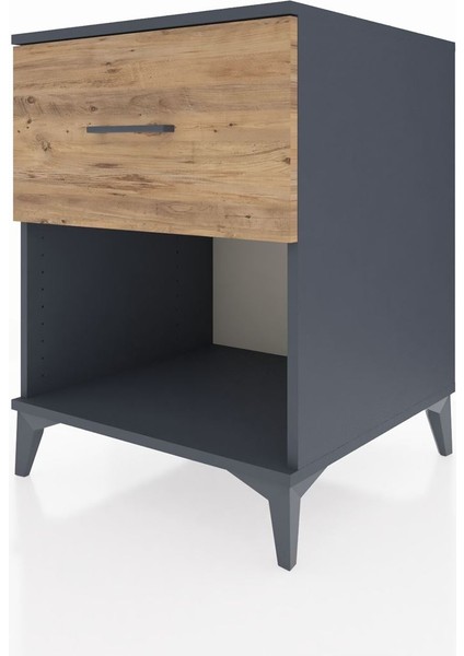 Kronos Komodin Tek Çekmeceli 60X59X80 Antrasit-Çam modelleri