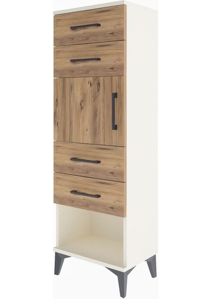 Arges Dolap Tek Raflı 4 Çekmeceli Tek Kapaklı 44X30X134 Aytaşı-Çam modelleri