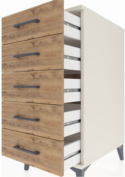 Kronos Komodin 5 Çekmeceli 44X59X96 Aytaşı-Çam indirimleri