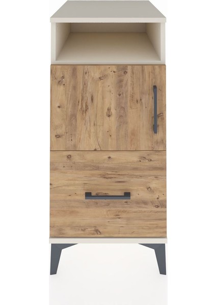 Kronos Komodin 2 Raflı Tek Çekmeceli Tek Kapaklı 44X59X96 Aytaşı-Çam