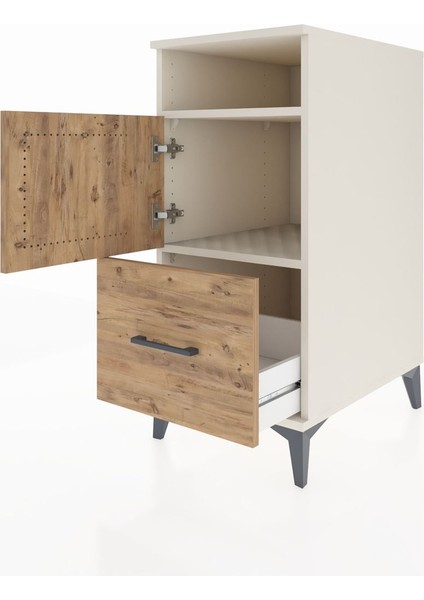 Kronos Komodin 2 Raflı Tek Çekmeceli Tek Kapaklı 44X59X96 Aytaşı-Çam fırsatları