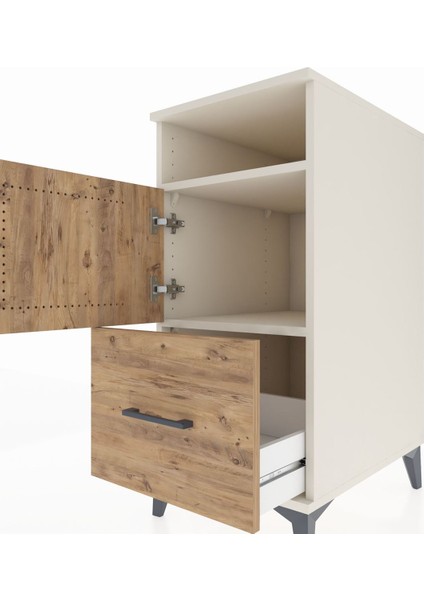 Kronos Komodin 2 Raflı Tek Çekmeceli Tek Kapaklı 44X59X96 Aytaşı-Çam indirimleri