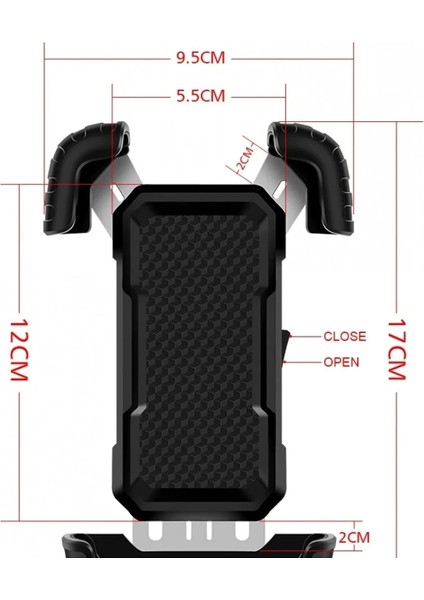 360° Derece Ayarlanabilen Gidon Bağlantılı Bisiklet Motosiklet Için Abs 4-7.8″ Inç Telefon Tutucu - Lisinya