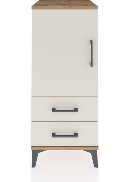 Hyperion Komodin 2 Raflı 2 Çekmeceli Tek Kapaklı 44X44X106 Çam-Aytaşı