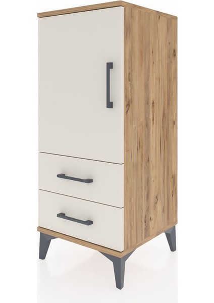 Hyperion Komodin 2 Raflı 2 Çekmeceli Tek Kapaklı 44X44X106 Çam-Aytaşı modelleri