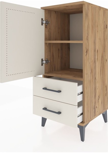 Hyperion Komodin 2 Raflı 2 Çekmeceli Tek Kapaklı 44X44X106 Çam-Aytaşı fırsatları