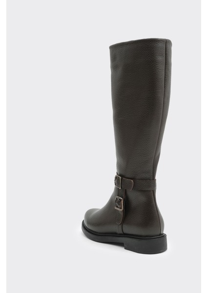 Hakiki Deri Düz Taban Kadın Çizme modelleri