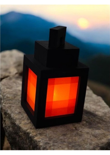 Turuncu Minecraft Tarzı LED Gece Lambası, Sıcak ve Şık Dekor Için Ideal.
