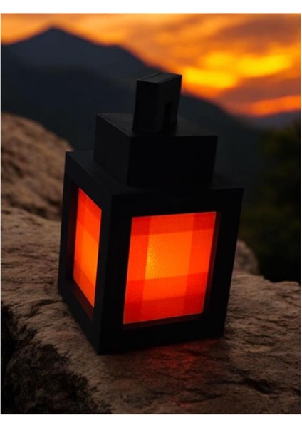 Turuncu Minecraft Tarzı LED Gece Lambası, Sıcak ve Şık Dekor Için Ideal. fiyatları