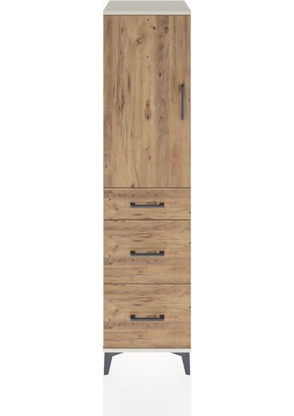 Hyperion Dolap 2 Raflı 3 Çekmeceli Tek Kapaklı 44X44X182 Aytaşı-Çam