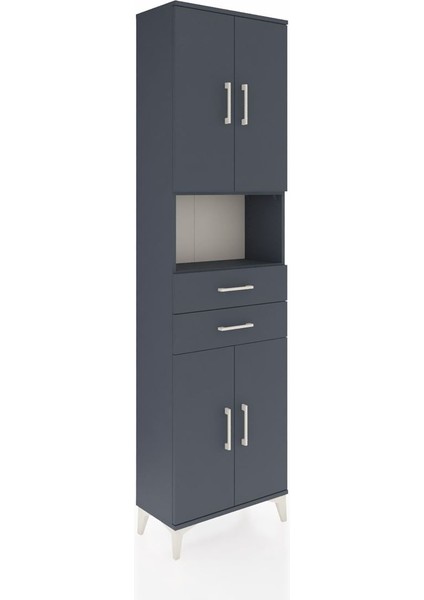 Arges Dolap 4 Raflı 2 Çekmeceli 4 Kapaklı 60X30X221 Antrasit-Antrasit fiyatları
